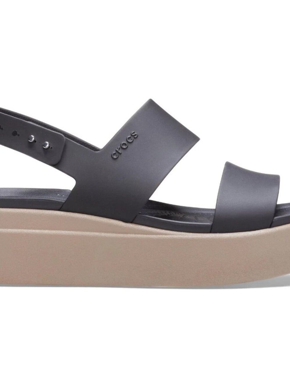 Crocs Brooklyn Low Wedge Sandals Black/Mushroom 7 M - Picture 3 of 6